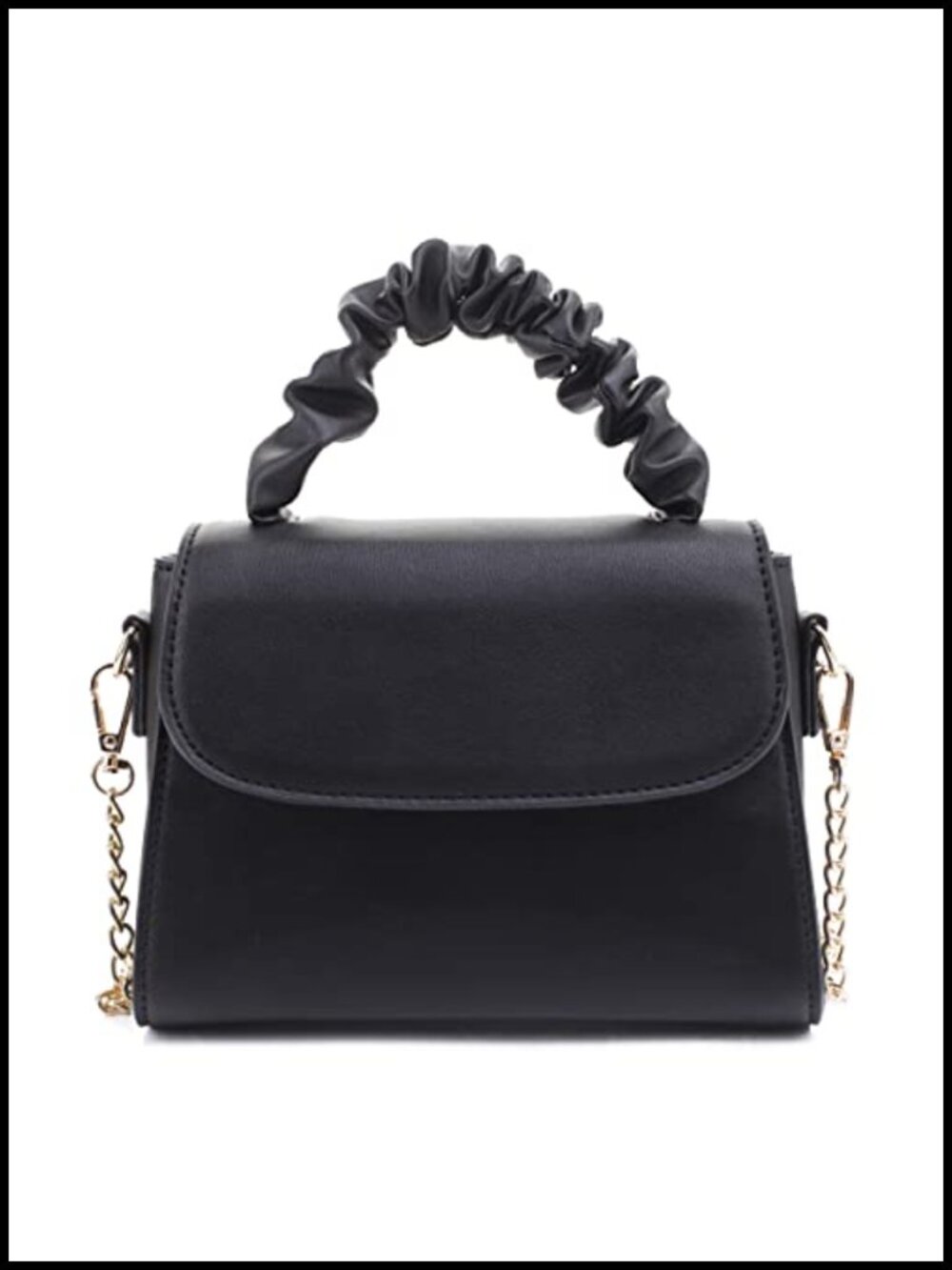 Small Vegan Leather Crossbody Bag with Top Handle Detachable Strap